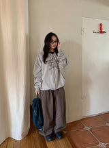 [unisex] ダラスピンタックコットンバンディングワイドパンツ