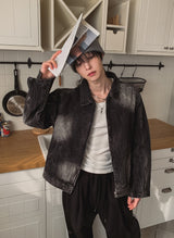 Darts Wrinkle Washing Denim Jacket