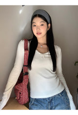 パールボウVネック長袖Tシャツ