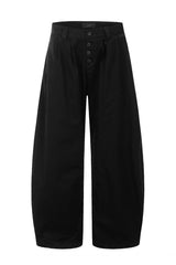 Baggy Button Wide-Leg Trousers