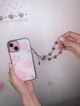 [ALOHA SET] Aloha gal phone case - silver epoxy + pink soda strap - star