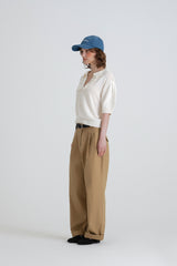 Wide pintuck pants_beige