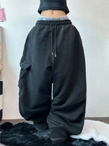 アンバランスドカーゴヒップパッチロングパンツ🤍🩶🖤3カラー