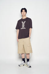 25SS STRIPE RABBIT SHORT SLEEVE T-SHIRT DARK BROWN