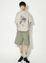 Pure cotton breathable loose short-sleeved men's and women's round neck printed half-sleeve T-shirt for summer