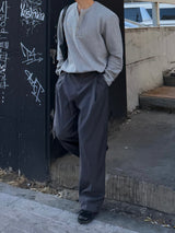 Mock wide slacks