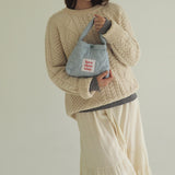 flower padding tote-sky