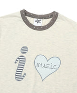 I LOVE MUSIC リンガー半袖Tシャツ イエロー(CV2FMUT547A)