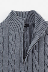 Cable Knit Half Zip Sweater