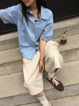 [unisex] ハシルカーペンダーバミューダバンディングパンツ