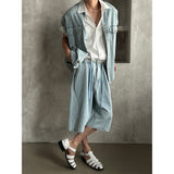 [SET UP] String denim bermuda pants (2color)