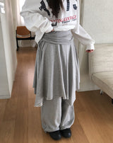 Kyou Unbalance Layered Shirring Skirt