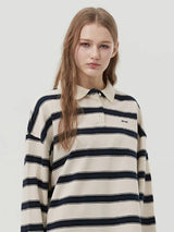 STRIPE RUGBY T-SHIRT - IVORY  
