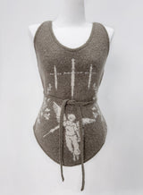 Angel Knitted Vest Brown
