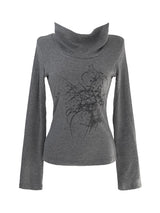 melt drape neck slim T (3color)