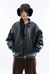 Bolt padded leather jacket