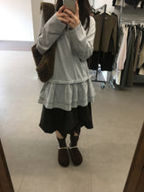 バターフラップミディスカート (2color)