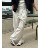 [Unisex] Nylon two tuck rope banding pants(3color)
