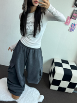 ミンク🖤リベットパラシュートコーデュロイロングパンツ🩶🖤2カラー