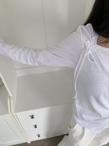 Cloud Draw Deck Shirring Team Long Sleeve T-Shirt (4 Colors)