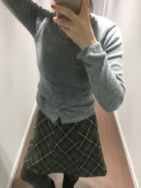 Liz Cutout Checkered Midi Skirt (2 Colors)