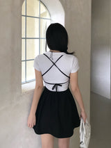 Lise Back Strap Tulip Sleeveless Mini Dress