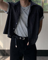 Malo Crop Check Short Sleeve Shirt