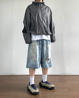 Wave Zipper Hood Windbreaker
