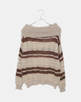 Nia Stripe OffShoulder Oversized Long-Sleeve Knit