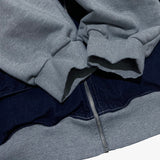 layered deconstructed zip-up hoodie_blue