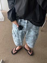 ASCLO ウォッシュドカモデニムハーフパンツ (2color)