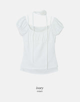 #ハノレイヤードリブ半袖Tシャツ + ローズタイセット (3color)
