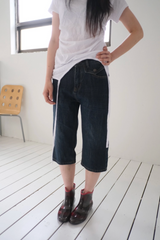 flap pocket capri denim
