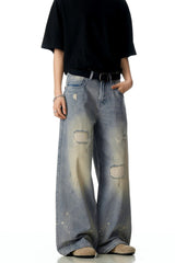 Splatter Ripped Vintage Jeans