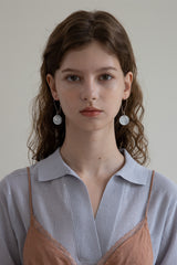 Brown Mother of Pearl drop earring