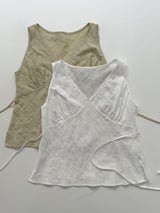 Hachi Shirred Strap Sleeveless Blouse