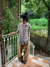 [unisex] Delice Vintage Check Long Sleeve Shirt