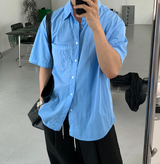  Wegner Nylon Pigment Overfit Short Sleeve Shirt