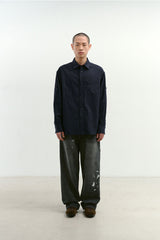 Aged Splatter Carpenter Denim Pants(Washed Black)