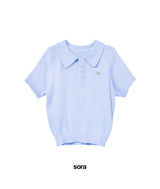 モナルカラー ショートスリーブ ニットTシャツ