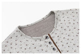 Y2K Floral Layered Henley Crop Long Sleeve Top