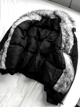 Shaggy Deep Black Winter Jumper + White Silver Black Fur