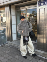 No.1541 boucle fur hood JK