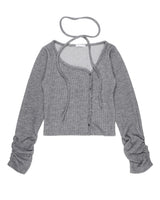  SIDE BUTTON STRAP CARDIGAN