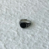 Obsidian Medallion Ring