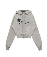 CONTRAST PATCH ZIP-UP GREY