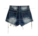 Watery washing vintage denim shorts