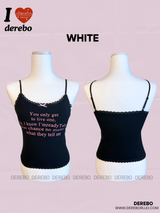 Lettering Pad Camisole Sleeveless T-shirt