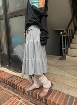 Kovinen Tiered Shirring Long Skirt
