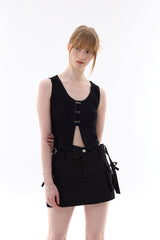CINDY SLEEVELESS TOP SET / BLACK